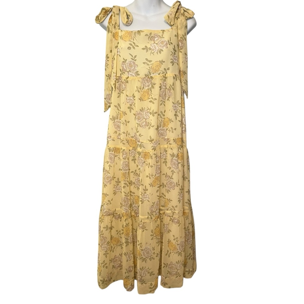 En Saison Yellow Floral Feminine Dress